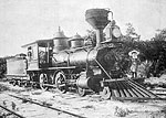 Doster Girls on the Jupiter & Lake Worth Railway Company Steam Engine #1, 1893