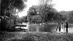 People by Boathouse at Spring, De Leon Springs, 19--