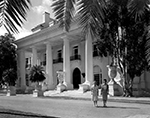 Two women leave from the Whitehall, the Flagler Museum, Palm Beach Florida, 1960
