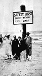 Bathers at Beach Safety Sign, Palm Beach Florida, 192-