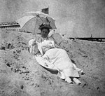 Lady in White Reclining on the Beach, Palm Beach, Florida, 1896