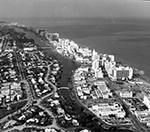Aerial view with Indian Creek Miami Beach, Florida, 1966