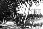 Whitehall Hotel From the Lake Trail Beside Lake Worth, After 1925