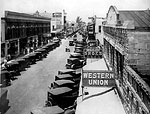 Looking West on Clematis Street with Olive Avenue in Center, West Palm Beach, Florida, 1927